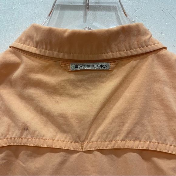 Exofficio Orange Short Sleeve Vented Button Down Shirt Medium - Picture 8 of 10